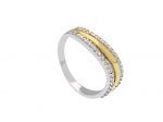 Eternity k9 white gold and gold ring with white zirkons (S224482)